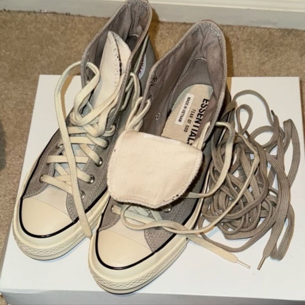 Converse All Star Chuck 70s Fear Of God Essentials Sneakers in String/Multicolor